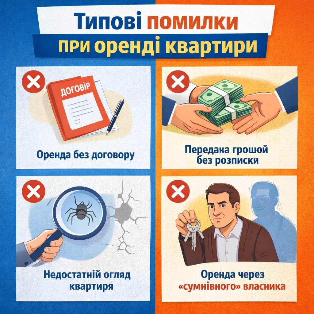 Типові помилки при оренді квартири