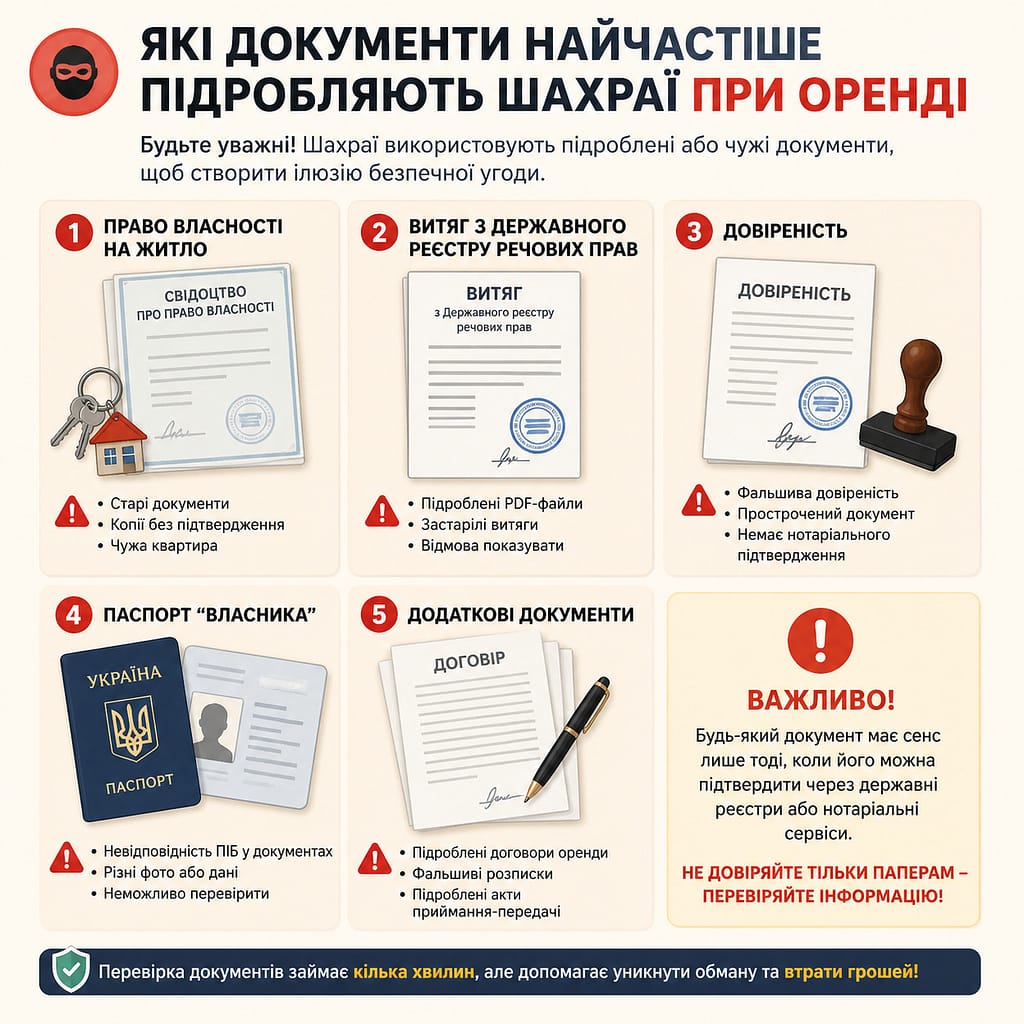 документи що найчастіше підробляють шахраї при оренді